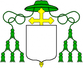 Le nappe e il cappello per lo scudo di un vescovo